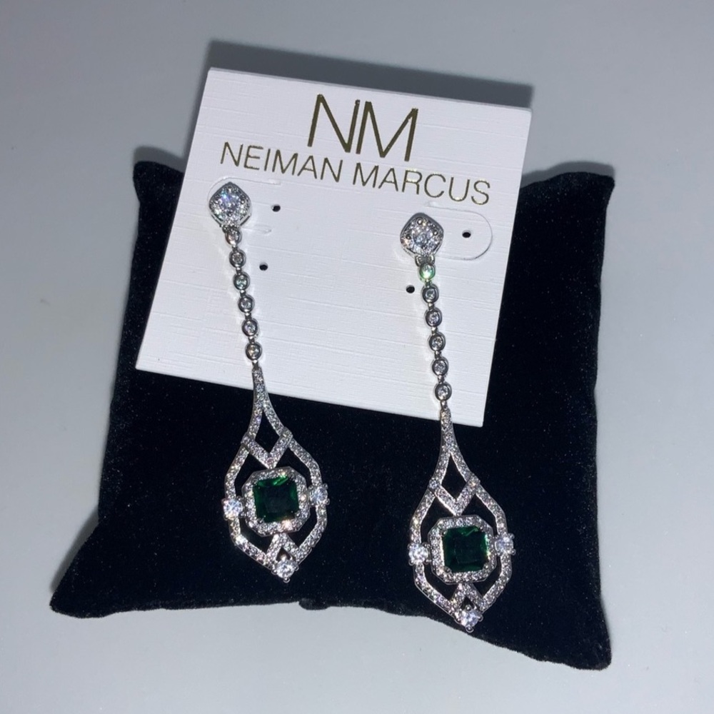2ct Emerald Art Deco Earrings - Picture 11 of 12